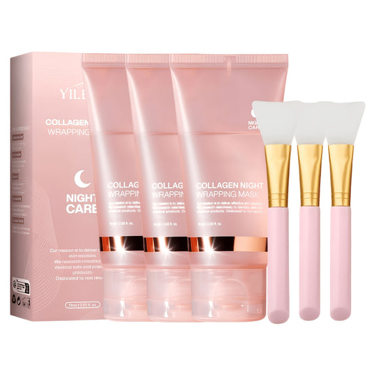 Collagen Mask Night Nourishing Mask Deeply Moisturizing And Firming, Moisturizing And Hydrating, Alcohol-Free, Suitable for All Skin Types, Contains Hyaluronic Acid And Niacinamide
