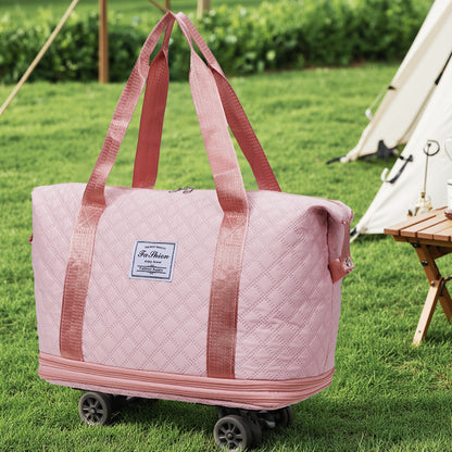 Travel Bag, Multifunctional Luggage Bag, Expandable Luggage Suitcase, Carry on Bag, Rolling Duffle Bag with Detachable Wheels, Travel Essentials Bag, Large Capacity with Zipper Closure, Ideal for Fitness, Yoga, and Everyday