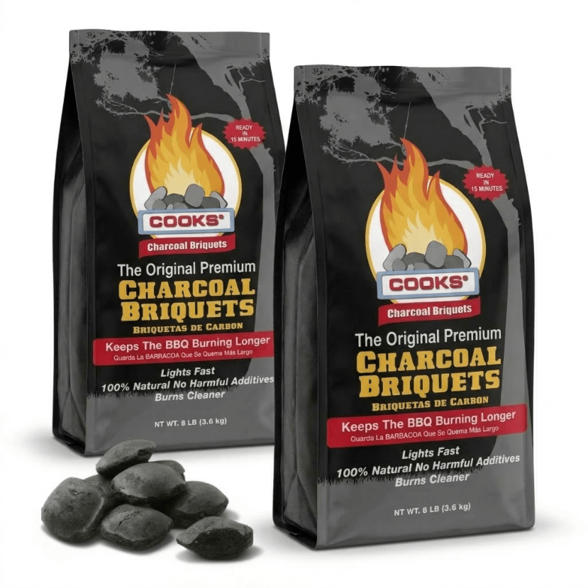 2 BAGS Log Barn Cooks Premium Charcoal Briquettes 7.2kg (2 x 3.6kg) - Long-Lasting BBQ Fuel for Consistent Heat | Ideal for Smoking, Barbecues & Outdoor Cooking