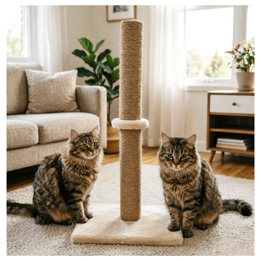 Cat Scratching Post 62cm Tall Sisal Pole Scratcher – Sturdy Cat Furniture for Indoor Cats, Protects Furniture, 3 Colours