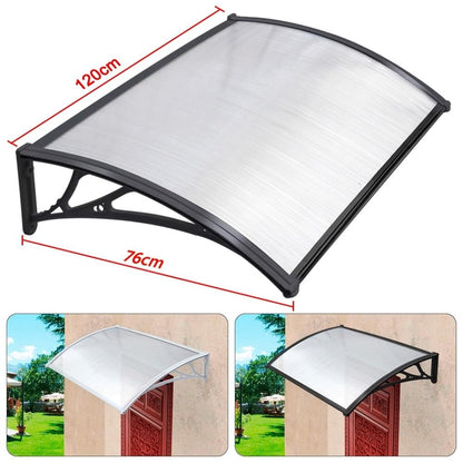 Costoffs Door Canopy, Door Awning Shelter, Outdoor Awning Canopy, Window Rain Shelter, Front Door Awning Window Outdoor Rain Shelter Cover for Garden Door Porch, Roof, Patio, 120 x 76 cm, Black/White
