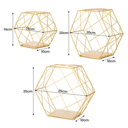 Gold Floating Display Shelves - Set of Three - feature detail 3