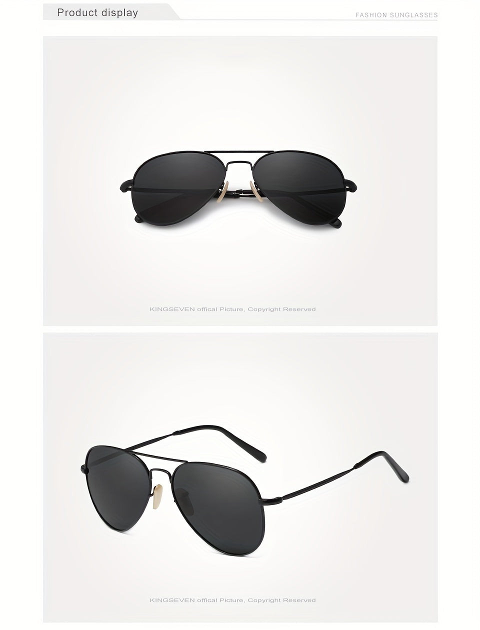 Kingseven Classic Pilot Polarized for Men And Women Fashion Unisex Style Eyewear for Activities, Parties, And Photography Props