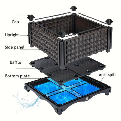 Raised Garden Bed With Removable Legs & Drain Holes, Durable Plastic, Easy Assembly, Removable Legs, Fruit Flowers Vegetables Standing Box For Patio Deck Porch Backyard
