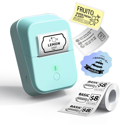 Portable Thermal Label Printer PM260B – Bluetooth Wireless Label Maker for Home, Office, Jewellery, Clothing & Food – iOS & Android Compatible with White Stickers Included