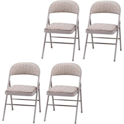 Crystals Deluxe Fabric Padded with Heavy Duty Steel Metal Frame Folding Back Rest Chair for Home Garden Office Computer Desk (1)