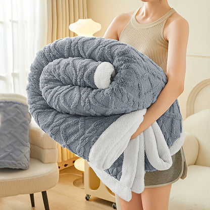 Throw Blanket - Fluffy Soft Cosy Winter Blankets, Thick Warm Throws for Sofa Bed Office Travel Christmas Gift White, Beige, Light Grey, Light Blue, Dark Grey & Dark Blue