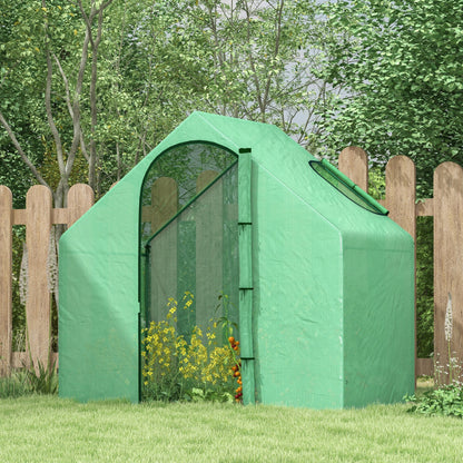 Walk In Mini Greenhouse Garden Outdoor Flower Planter Steel Frame w/ Zipped Door & Window, PE Cover, 180 x 100 x 168CM