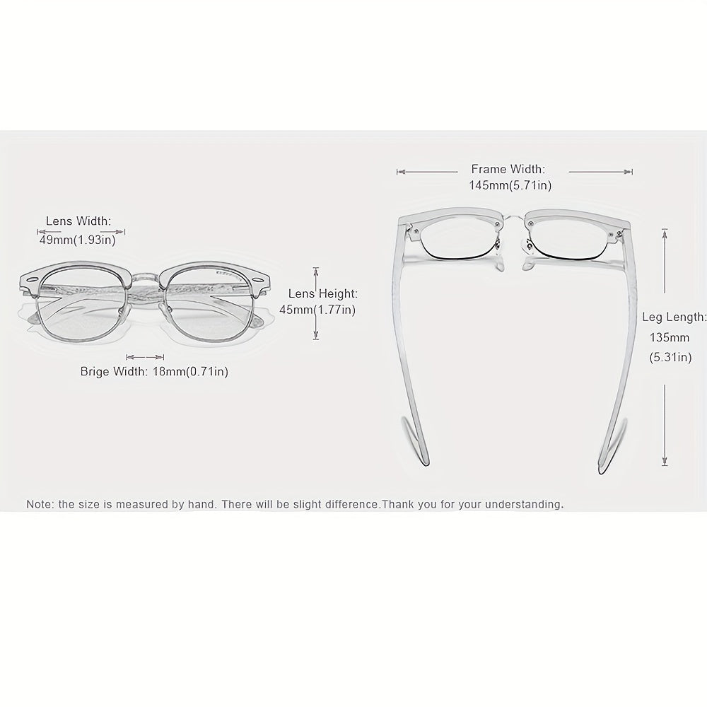 KINGSEVEN Black Walnut Wooden Handmade Semi-Rimless Retro Polarized Eyewear for Men Women