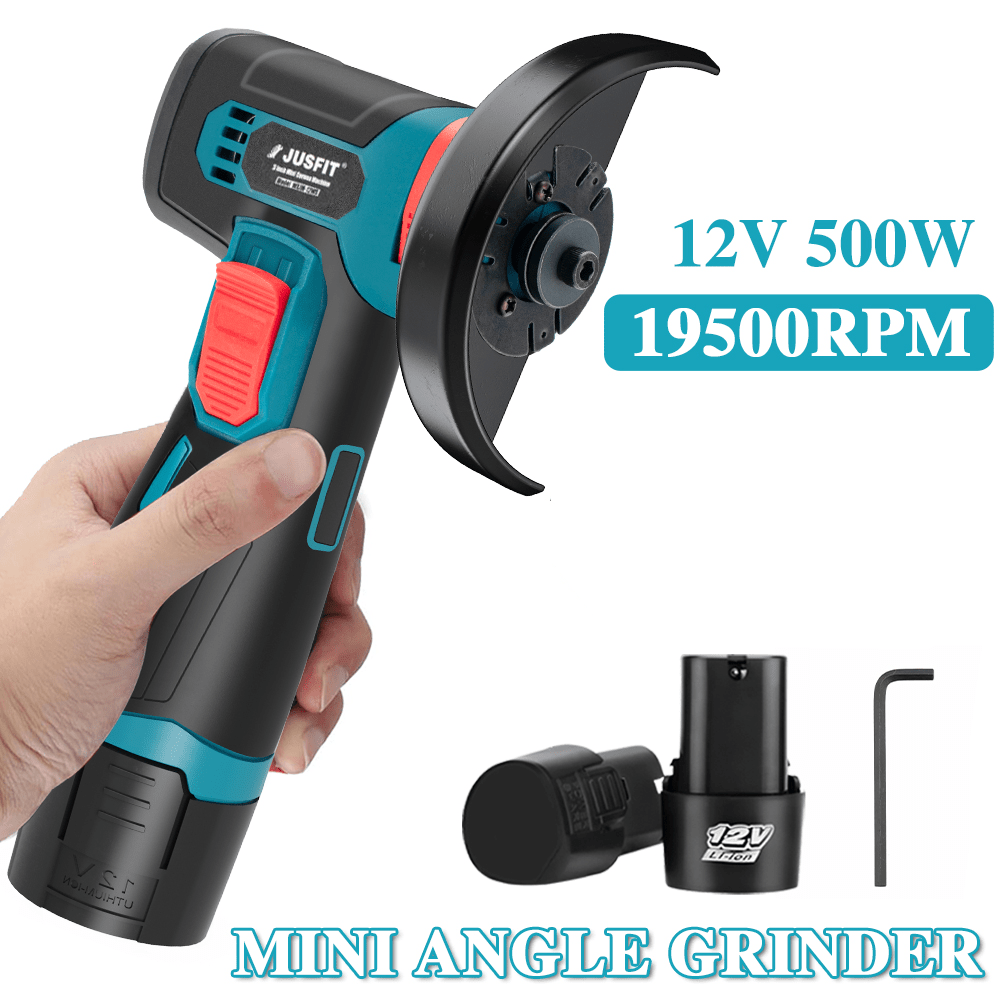 Powerful Cordless Angle Grinder - 2 Batteries, Battery Rechargeable, home DIY wood and metal grinding and polishing, Electric Multifunctional Polishing Grinding Machine, Mini Cordless Tool, Rust Removal, Ideal for Birthday Gift Automobile (Warning for Mul