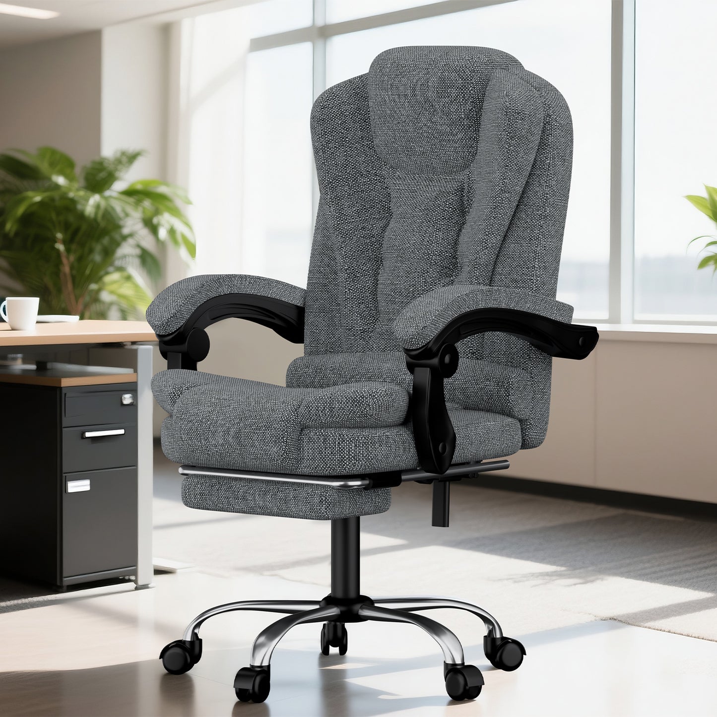 GartistGo Executive Office Chair with Footrest High Back Desk Chair Ergonomic Recliner Computer Chair Gaming Chair with Tilt Function Heavy Duty for Home Office Working