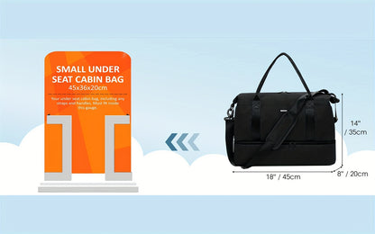 Cabin Bag 45x36x20 for Airlines Underseat Travel Bag with With Shoes Compartment Extra Shoe Bag & Toiletry Pouch Carry On Hand Luggage Weekender Bag for Women And Men, Travel Essentials Luggage Sets for Family Trips