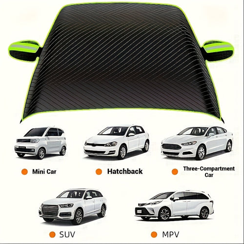 Suitable for All Models - Durable Oxford Cloth Windshield Cover with UV Protection and Snow Shield Function, Easy to Install and Durable, Ensuring Winter Driving Safety, Designed to Cope with Ice and Snow Road Conditions, High-quality Materials