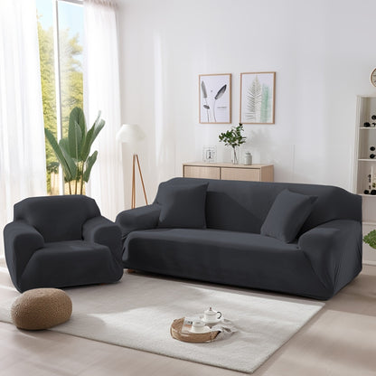 Sofa Cover Velvet Plush Thick High Stretch Elastic Fabric L Shape Sofa Slipcover Couch Cover 1 2 3 4 Seater Polyester Spandex Furniture Protector Cover Include Pillowcase for Living Room