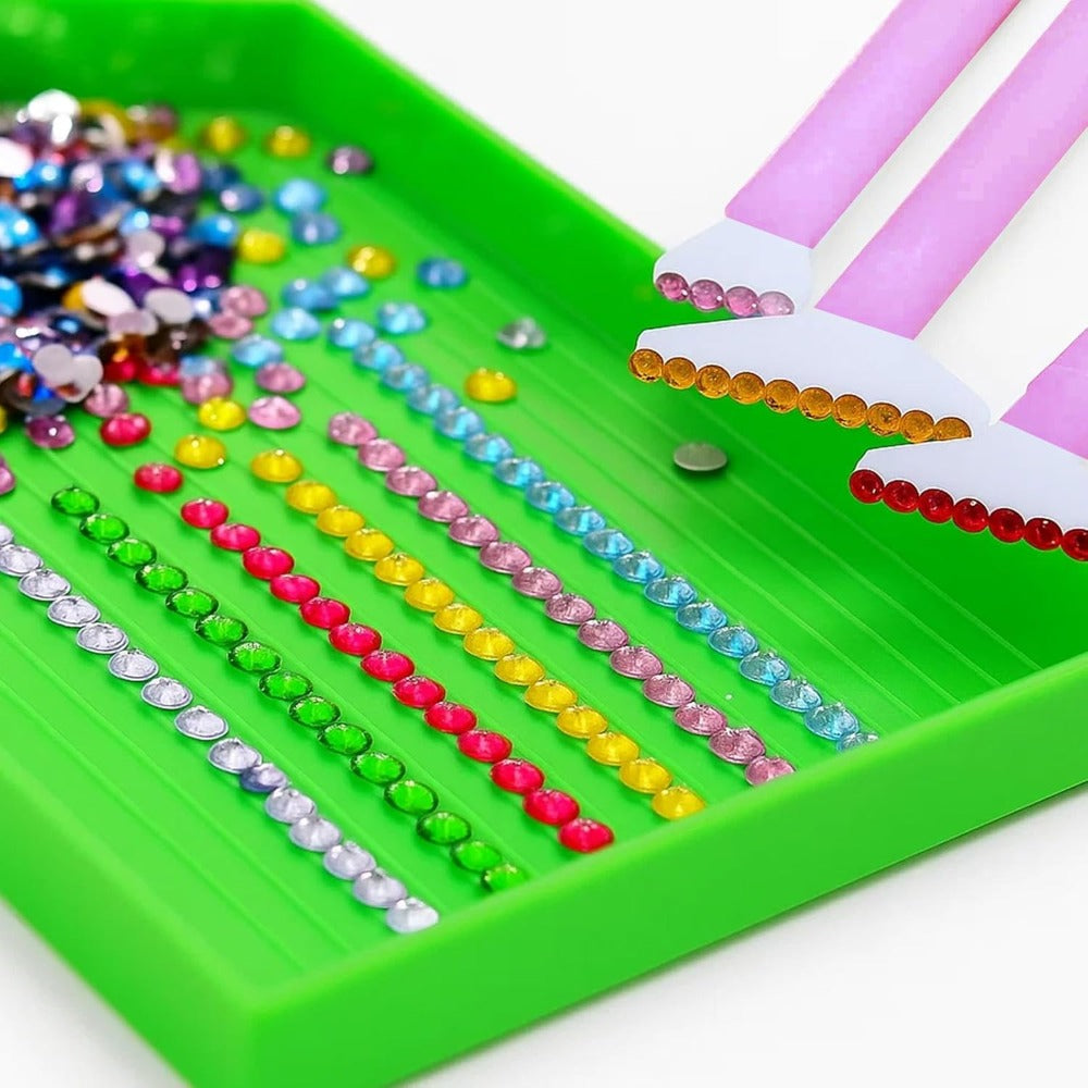 Diamond Painting Storage Box with 60 or 120 Screw-Top Bottles | 282-Piece Accessory Kit with Pens, Trays, Wax & Labels | Portable Diamond Art Organiser Case for Beads & Drills