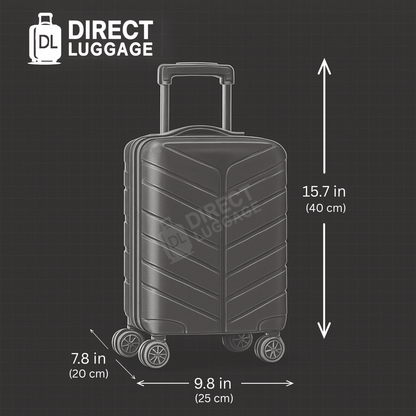 Direct Luggage Underseat Cabin Case 40 x 25 x 20 cm RyanAir Approved Size with Combination Lock and Detachable 360° Wheels T-HC-US-1627