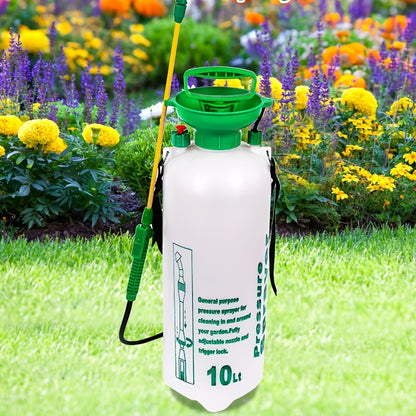 1pc 10L/8L/5L Handheld Pressure Sprayer with Adjustable Nozzle & Continuous Air Pump - Durable Plastic Manual Garden Spray Bottle for Weed, Pest Control, Fertilizer, Herbicide - Outdoor Yard & Lawn Care, Outdoor Gardening Tool | Handheld Sprayer | Robust
