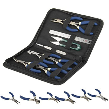 9Pcs Jewellery Pliers Set Jewellery Tool Set Pliers Tool Set Making Tools Chain Nose Pliers Wire Cutter Jewelry Pliers Craft Tools for Beading Jewelry Necklace Making