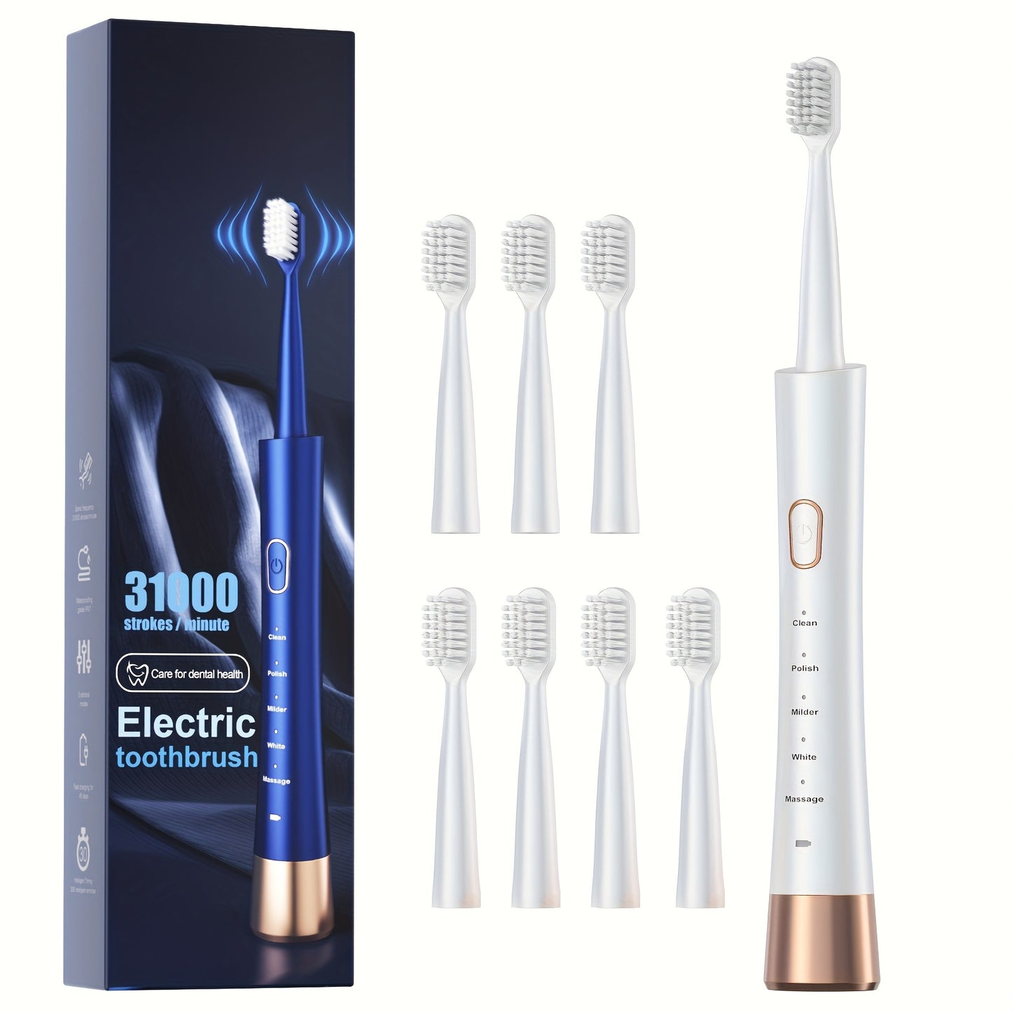 Sonic Electric Toothbrush - High Power Rechargeable Toothbrushes, 5 Adjustable Modes Father'S Day, Mother'S Day Gift