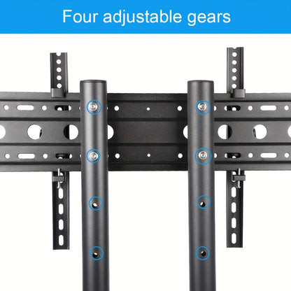 Mobile TV Stand On Wheels, Tilt Rolling TV Stand with Media Shelf for 81.28-165.1 cm LED, LCD, OLED Flat&Curved TVs, Holds Up to 50kg