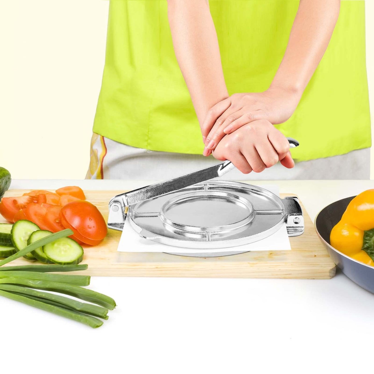 8" Aluminum Tortilla Press Ideal for Flour Tortillas & Pie Crusts Perfect for Home Kitchen Black