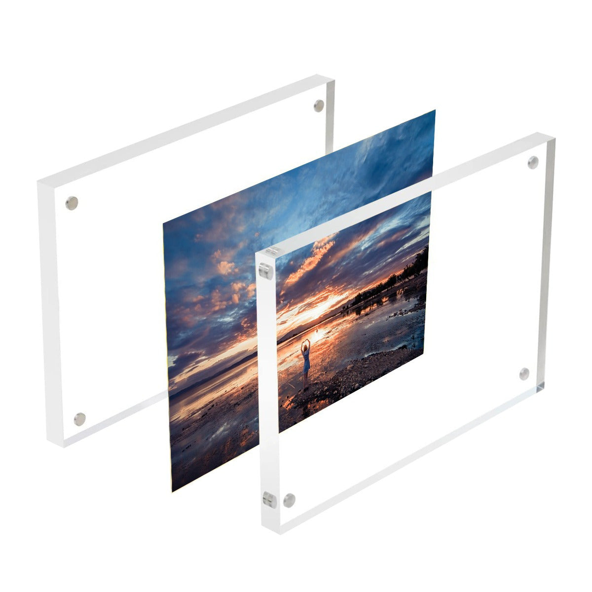 Acrylic Photo Frame Double-sided Magnetic Display Picture Frame 6 x 8 5 x 7 inch
