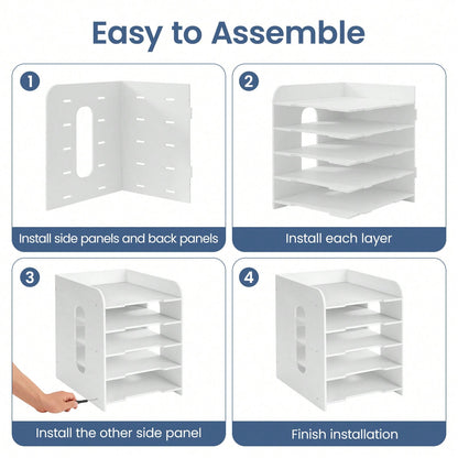10/7/5-Tier A4 Paper Organiser for Desk Desktop File Holder | Letter Tray for Home Office School