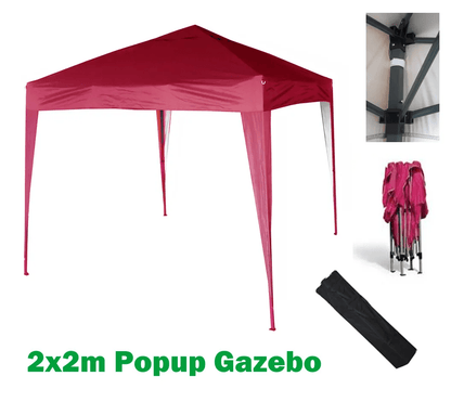 2x2m Pop-up Gazebo Waterproof Outdoor Garden Marquee Canopy No Sides