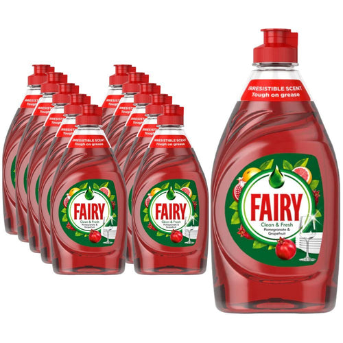 Fairy Pomegranate & Grapefruit Washing Up Liquid 320ml – Pack of 10 - Clean & Fresh, Tough on Grease, Gentle on Hands