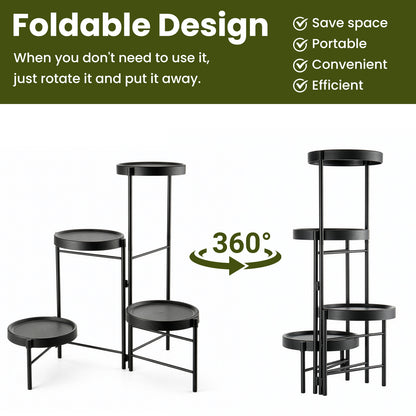 Metal Plant Stand with - Floor-Standing Indoor/Outdoor Shelf, Layered Flower Pot Display for Succulents, Herbs, Potted Plants - Sturdy Iron Shelf with - for Living Room, Balcony, - Modern & traditional Decor, -Free
