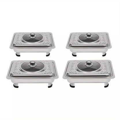4pcs Buffet Dish Tray Food Plate Server Food Warmer Chafing Dish Serving Tray UK