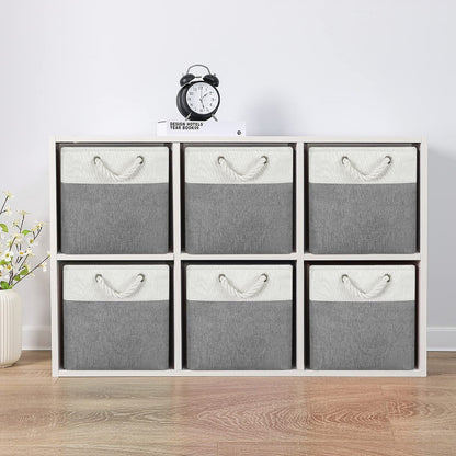 4x Collapsible Organiser 33x33x38 Cm Shelf Basket With Handles For Shelves Closets And Wardrobes Fabric Storage Basket