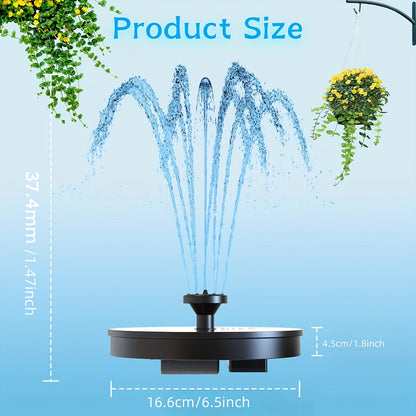 1.8W Solar Fountain Outdoor Floating Fountain Suitable for,, Pond - Water with Floating Base, Fountain for Courtyard Decoration, Bird Bath, Assembly, Plastic for Fountain (No Detachable PV)