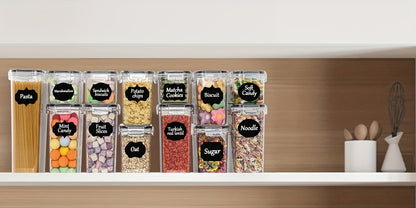 Set of 32 Airtight Storage Containers with Lids Designed for Organizing And Storing Items in The Kitchen Pantry, Including Plastic Canisters for Cereal, Pasta, Flour, And Sugar, Complete with Labels And a Marker