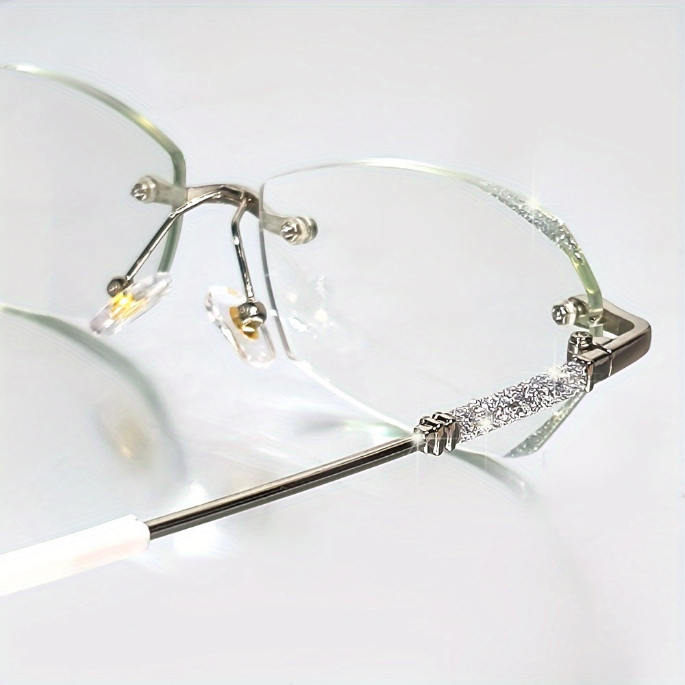 Set of 2 Stylish Rimless Reading Glasses/Sparkling Fashion Eyewear for Both Men And Women/Available in Strengths from +1.0 to +3.5