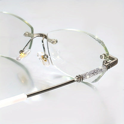 Set of 2 Stylish Rimless Reading Glasses/Sparkling Fashion Eyewear for Both Men And Women/Available in Strengths from +1.0 to +3.5