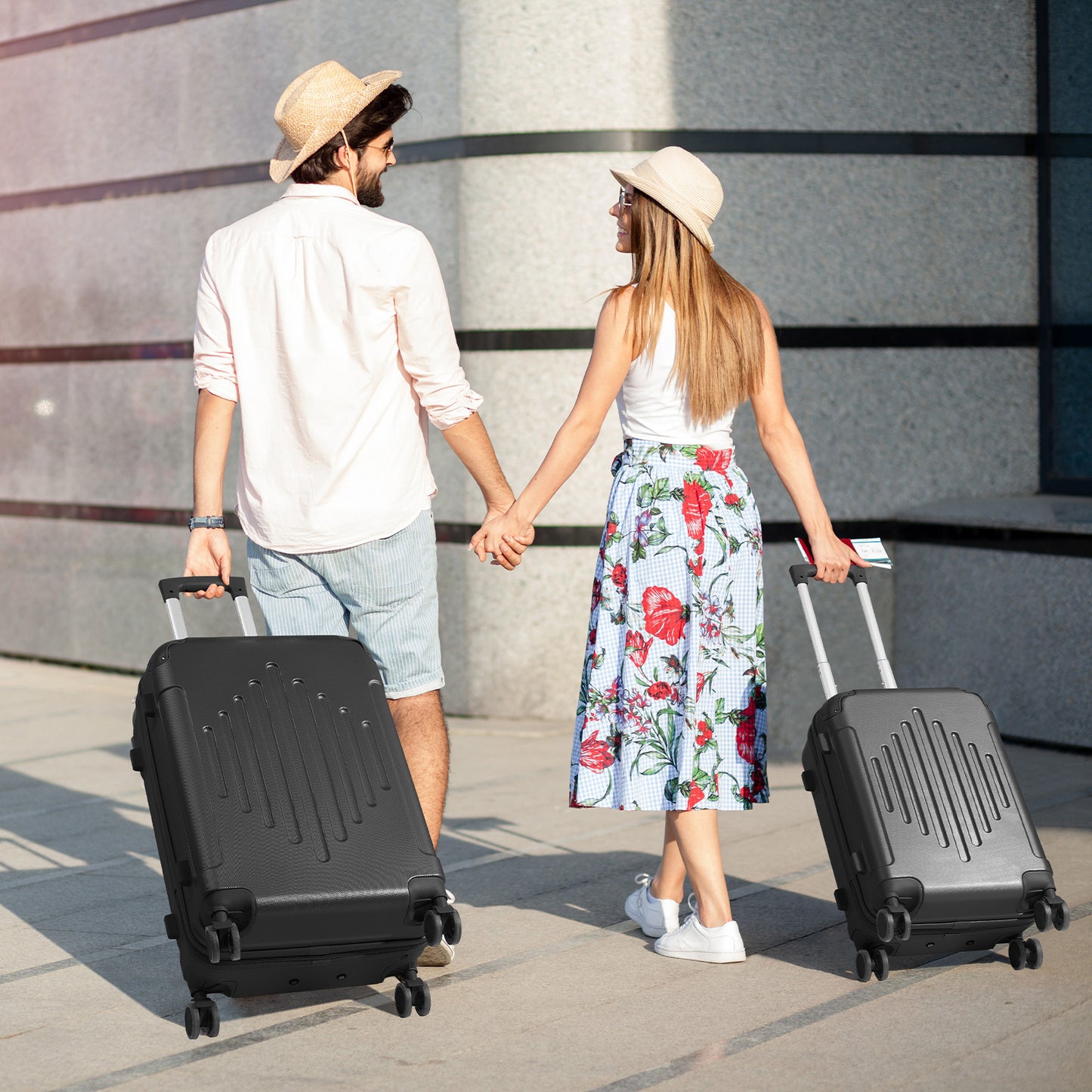 Luggage Set 3pcs Suitcase Sets with Spinner Wheel, Hardside Expandable Travel Laggage
