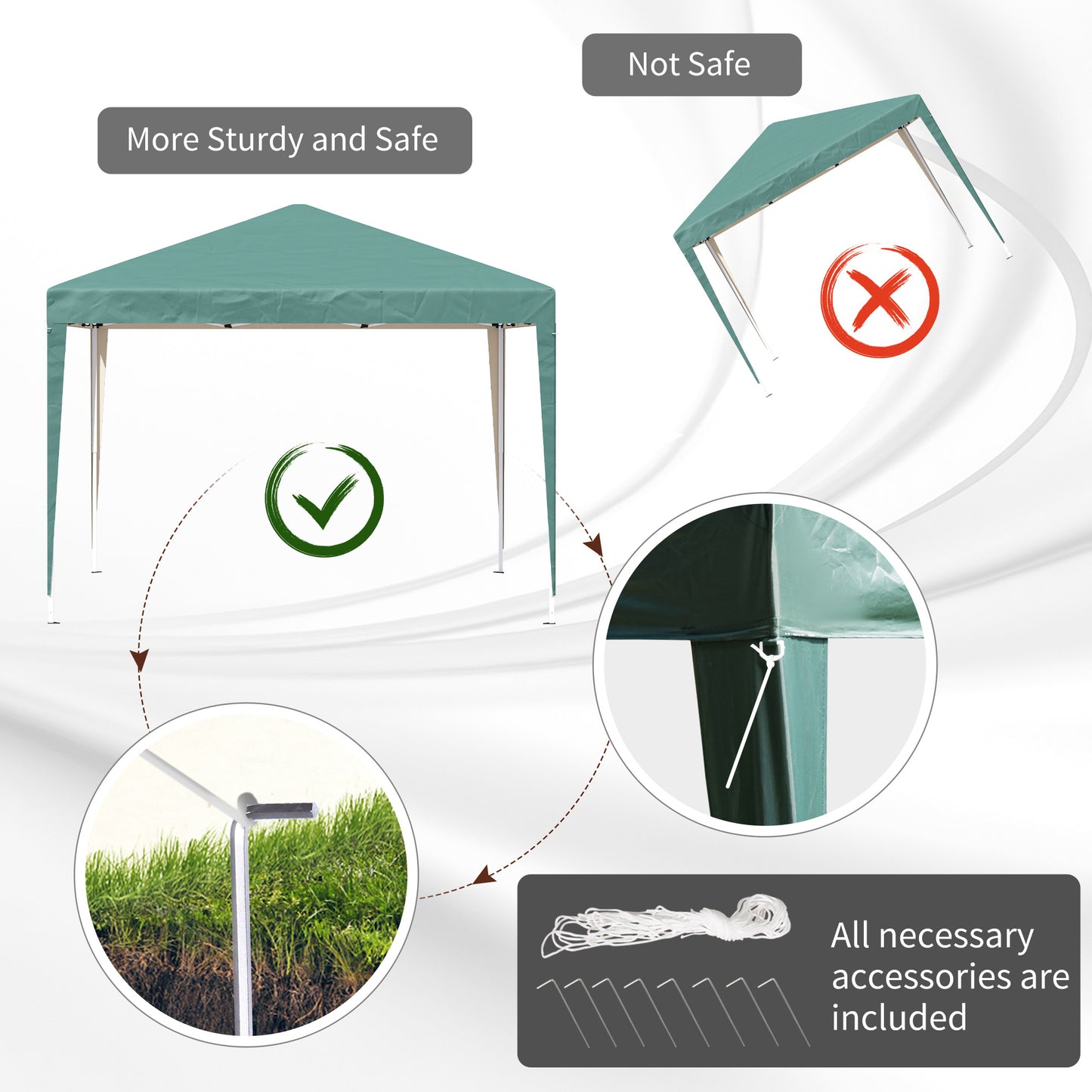 3 x 3 Meters Outdoor Garden Heavy Duty Pop Up Gazebo Marquee Party Tent Wedding Canopy + Carrying Case