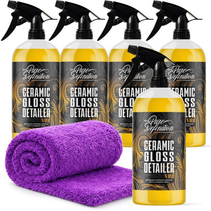 Ceramic Gloss Car Detailing Spray SiO2 Ceramic Coating Sealant Hydrophobic Paint Protection with Microfibre Towel 1000ml