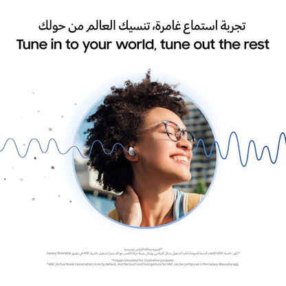 Samsung Galaxy Buds core with Active Noise Cancellation (ANC), long battery life, waterproofing, and Galaxy AI voice translation - Available in Black or White