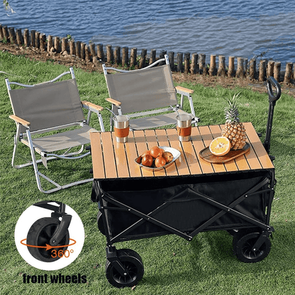 1pc Large Capacity Campervan for 149.69KG with Drinks Pocket, Heavy Duty Utility Wagon, All Terrain Trolley for Groceries Outdoor Beach Gardening Shopping Pet Outings Fishing