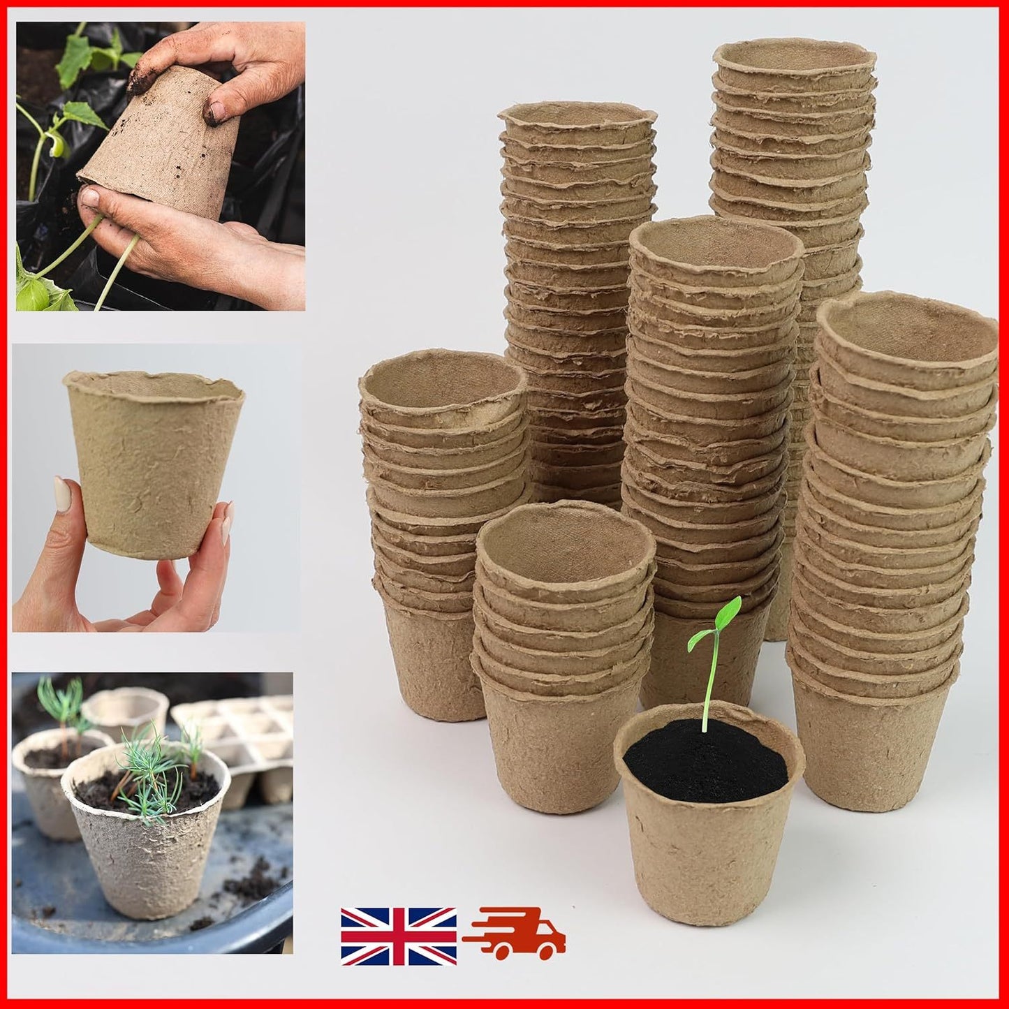 Plant Pots 96pcs 6 Cm Paper Cups Seed Pots Round Seedling Pots For Growing Vegetables, Fruit, Herb, Flower