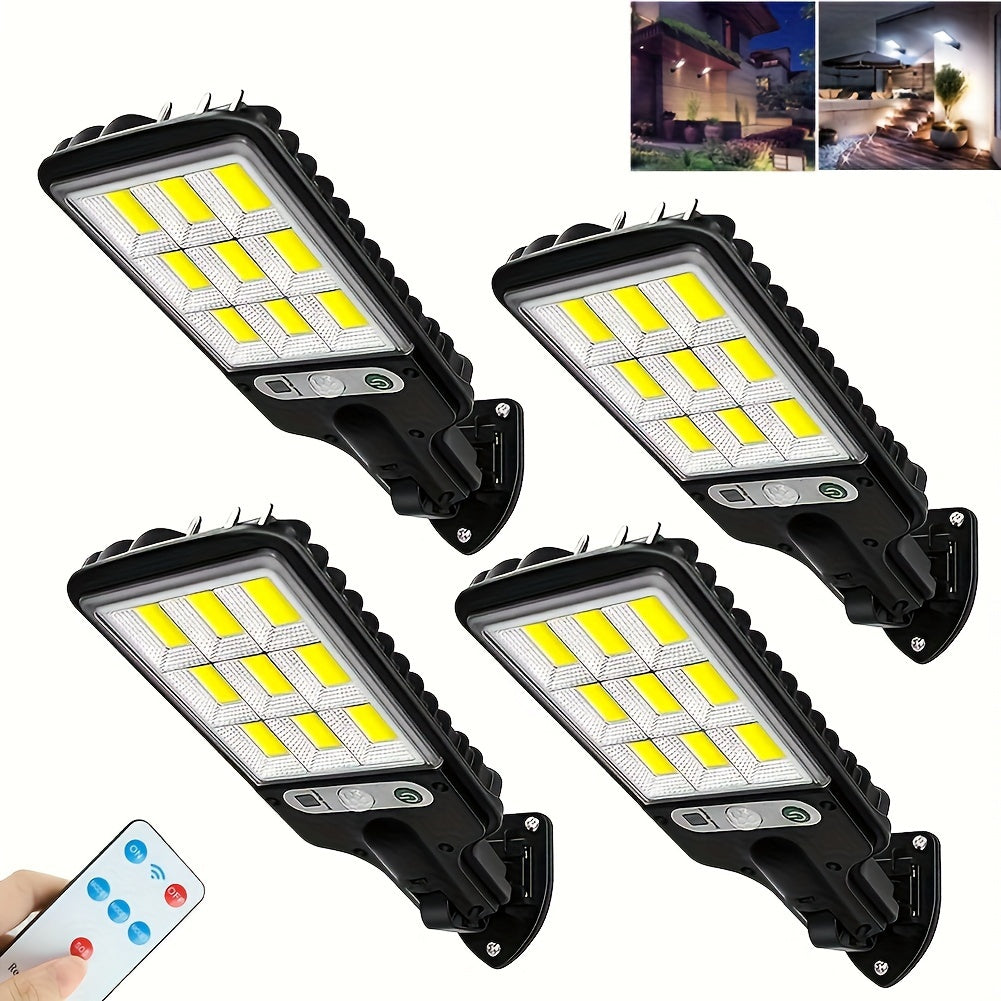 10/8/6/4/2/1PACK Outdoor Solar Lights 108COB Motion Sensor Street Lamp with Remote Control - 3 Lighting Modes, 180° Coverage, Easy-to-Install for Garden Garage Yard Backyard Patio