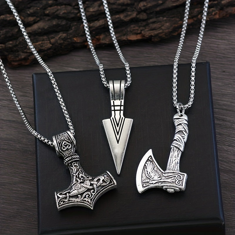 Viking Pendant Necklace Set - Three Pieces