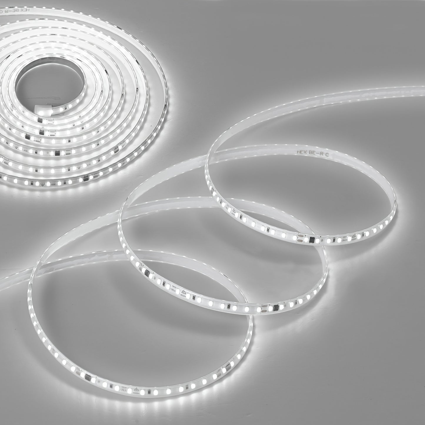 AC 220V 230V LED Strip Lights, 120leds/m 7W/meter Flexible Indoor Lighting Lamp, Led Ribbon Adhesive High Brightness, White Or Warm White For Kitchen, Garden, Home Room Decoration, With UK Power Plug And Switch