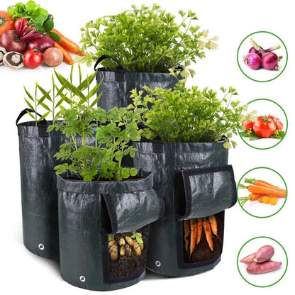 4 X Plant Grow Bags 37.85 L Potato Fruit Vegetable Garden Planter Growing Bags