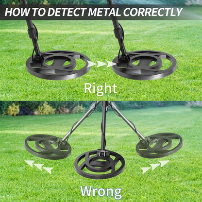 Enhanced Metal Detector for Adults - Professional Golden Detector with Improved Accuracy, LCD Screen, Five Detection Modes, Adjustable And Collapsible Design, High Precision Golden Detection, Advanced DSP Chip with 10-Inch Detection Depth