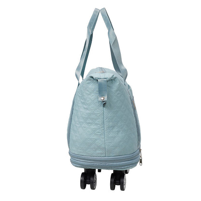 Travel Bag, Multifunctional Luggage Bag, Expandable Luggage Suitcase, Carry on Bag, Rolling Duffle Bag with Detachable Wheels, Travel Essentials Bag, Large Capacity with Zipper Closure, Ideal for Fitness, Yoga, and Everyday