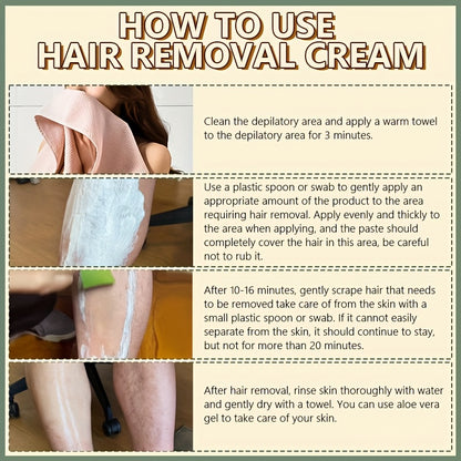 2pcs Buy 1 Get 1 Free Green Tea Summer Strong Is Gentle And Non-Irritating, Clean Hair Removal, 5-Minute Strong And Fast Hair Removal, Suitable for Facial, Lip, Armpit Leg Arm Bikini Hair Removal Suitable for Both Men And Women