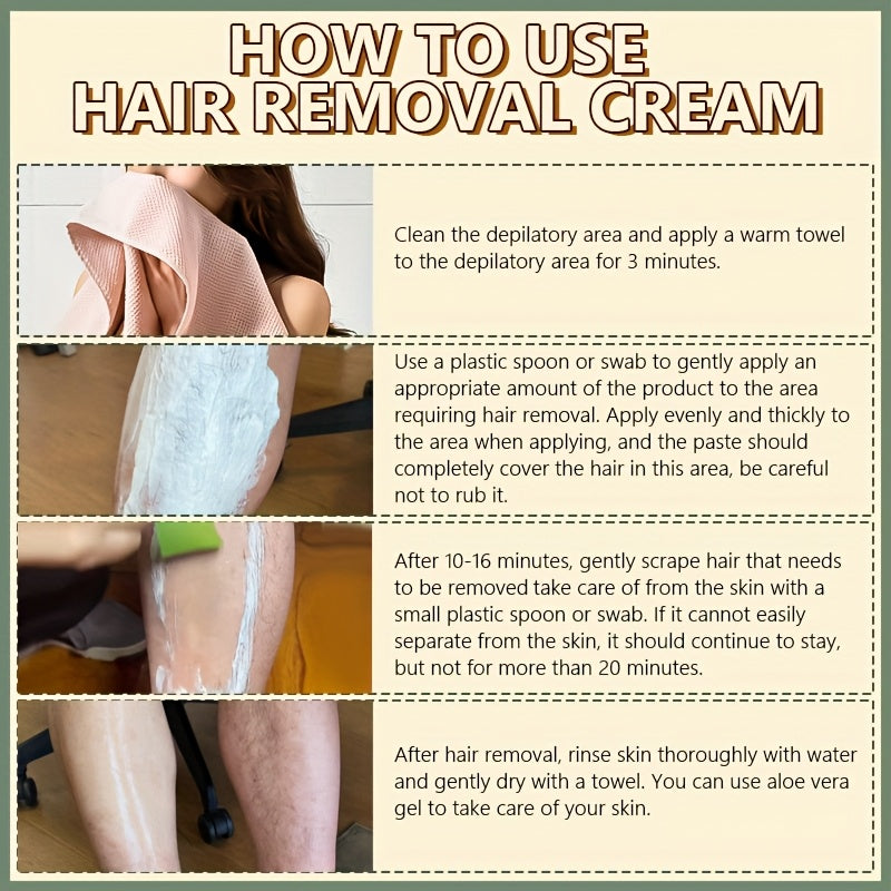 [Six Months Without Hair] 2pcs Green Tea Hair Removal Cream, Moment Hair Removal, Smooth Skin, Non Irritating to The Skin, Smooth And Residue Free Semi Permanent Hair Removal, Used for Facial, Lip, Underarm, Leg, Arm And Private Area Hair Removal